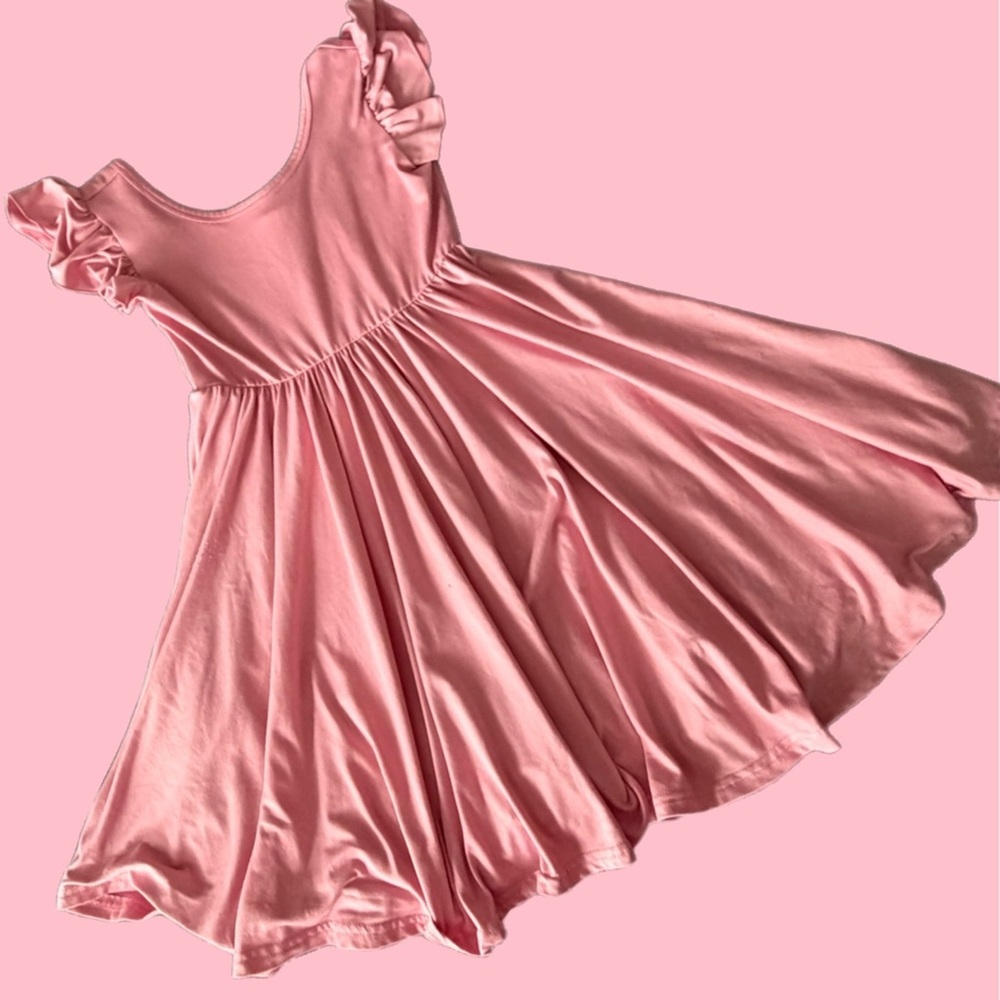 Dot Dot Smile DDS Empire Twirl Mauve Pink Dress- Size 5/6